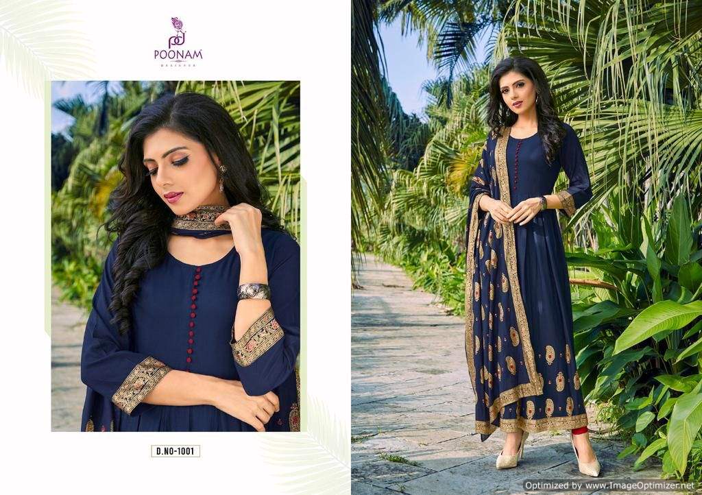 Poonam Sruthi Latest Ethnic Wear Anarkali Kurti With Dupatta Readymade Collection